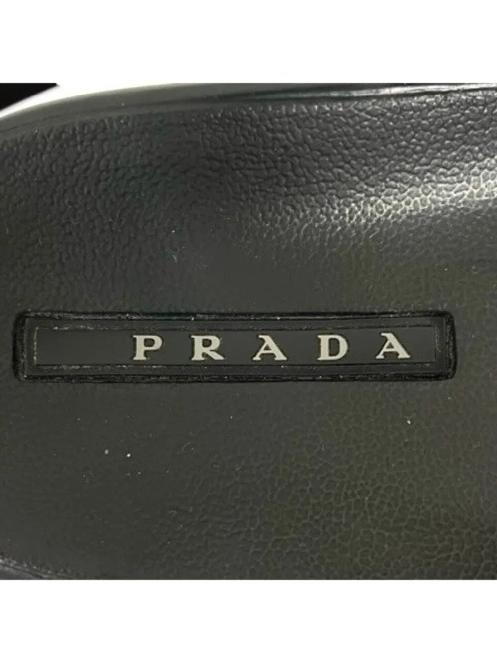 Prada Rubber Sandals Shower Strap Logo 7 Black